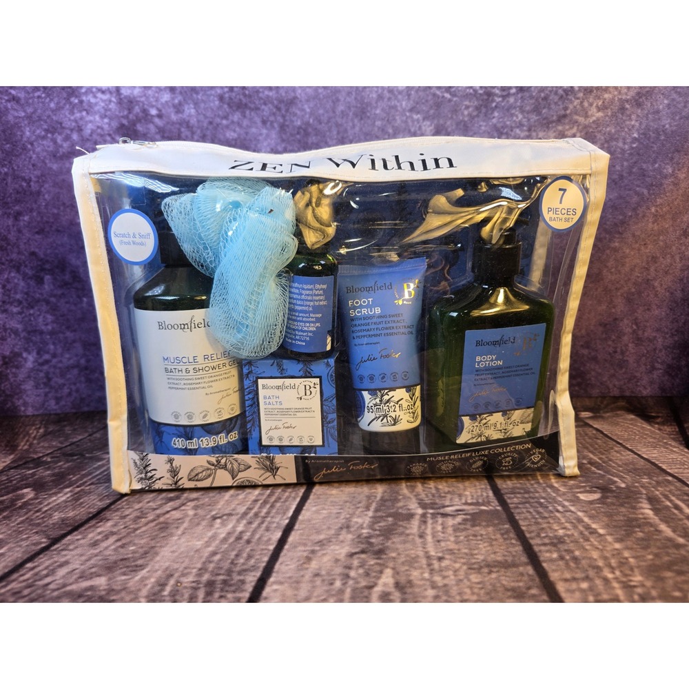 Bloomfield Muscle Relief Luxe Collection 7 Piece Bath Set Julie Foster Zen Withn